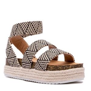 Quips Cancun Geometric Platform Espadrille Sandals Shoes Sz 9